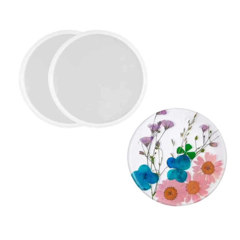 Coaster Mold Round - ถาดรองแก้วเรซินรูปร่างทรงกลมถาดรองแก้วแม่พิมพ์สำหรับทำถ้วยเสื่อการตกแต่งบ้านโต๊ะ