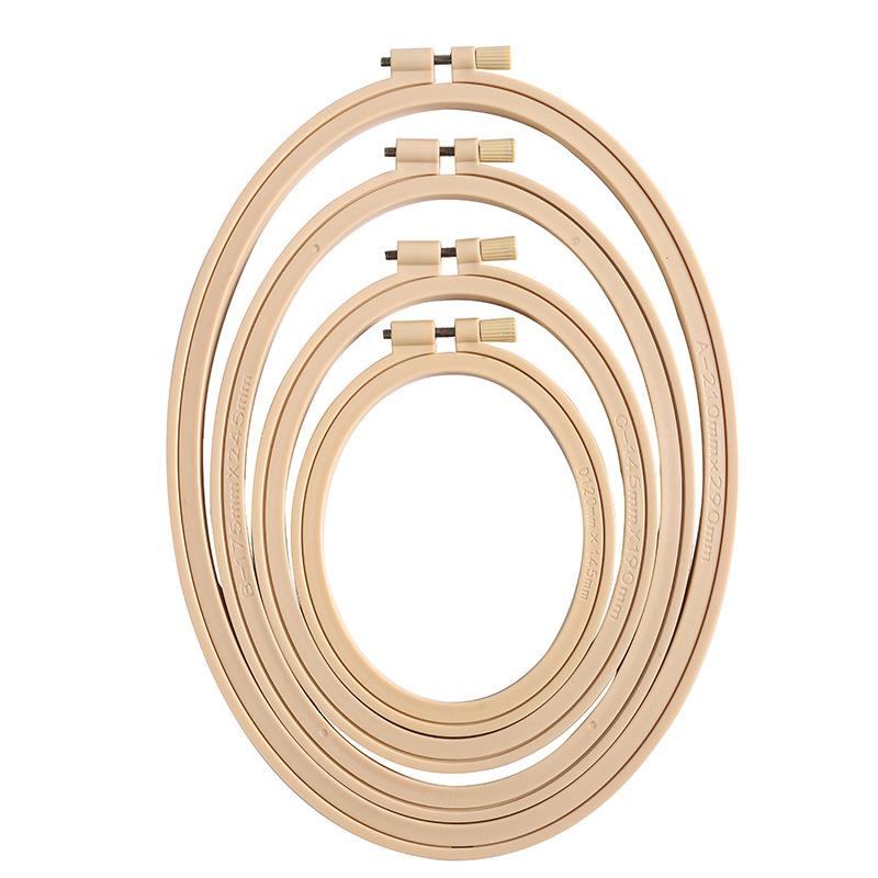 Wood Ring Blank - ไม้ไผ่เทียมพลาสติกรูปวงรีสีงานปักสะดึงห่วงจมูกสำหรับงานฝีมือปักงานปักครอสติชเข็ม