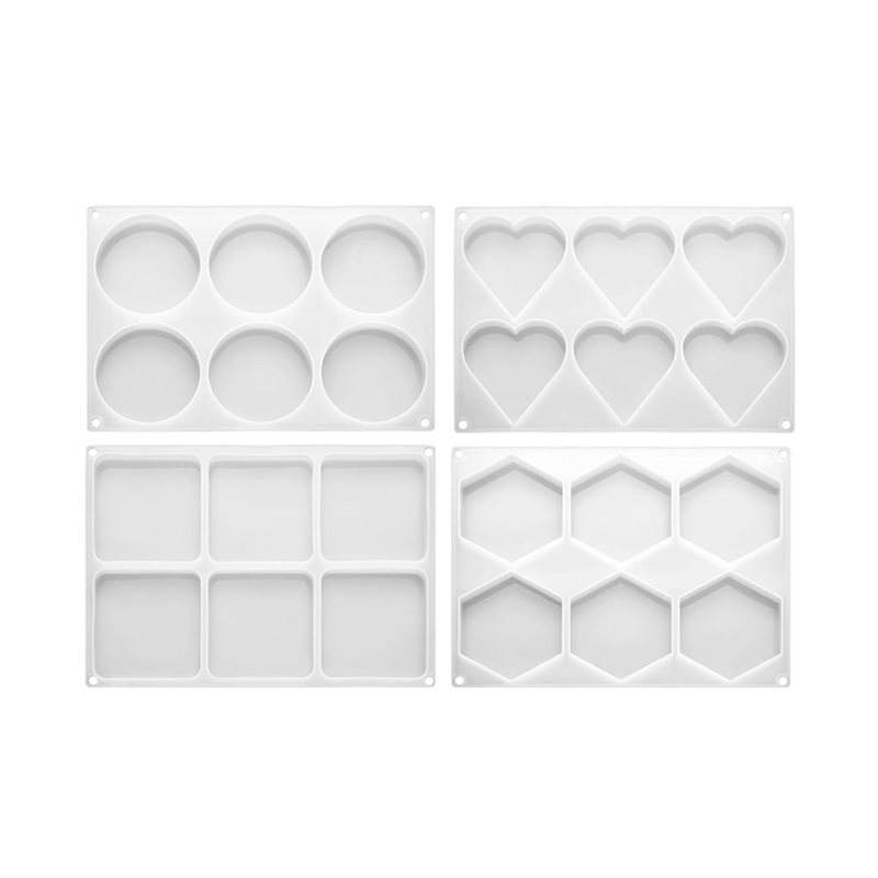 Coaster Mold Round - แม่พิมพ์เรซิ่น FYBL รูปทรงกลม สี่เหลี่ยม หัวใจ หกเหลี่ยม