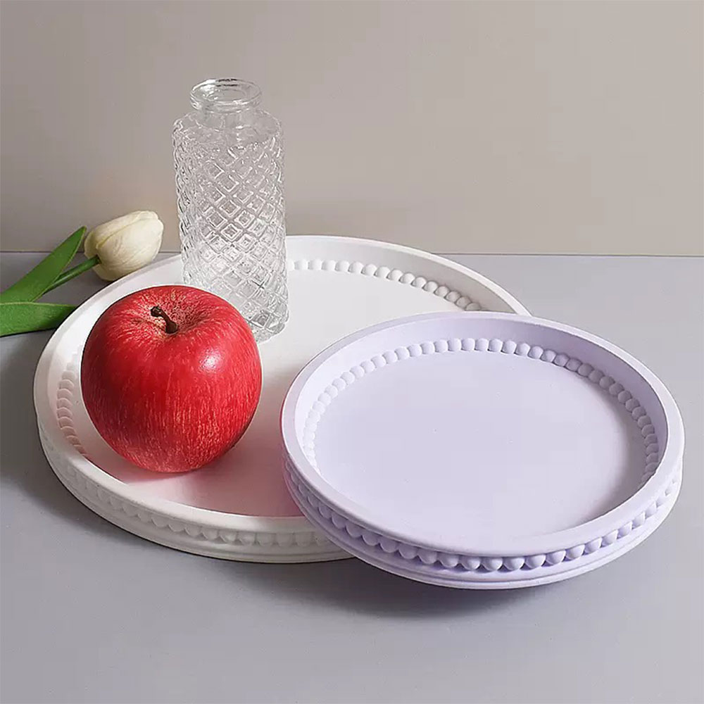 Coaster Mold Round - รอบถาดแม่พิมพ์ซิลิโคนลายยิปซั่ม Coaster แม่พิมพ์ปูนปลาสเตอร์เรซิ่นเครื่องประดับแผ่นหล่อแม่พิมพ์ซีเมนต์ Home Decor
