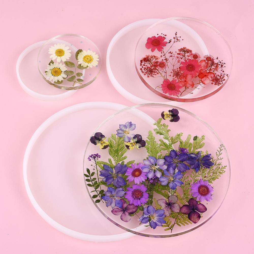 Coaster Mold Round - รูปสี่เหลี่ยมผืนผ้าสี่เหลี่ยม Shape Coaster ฐานแม่พิมพ์ซิลิโคนเรซินแม่พิมพ์อีพ็อกซี่ UV DIY