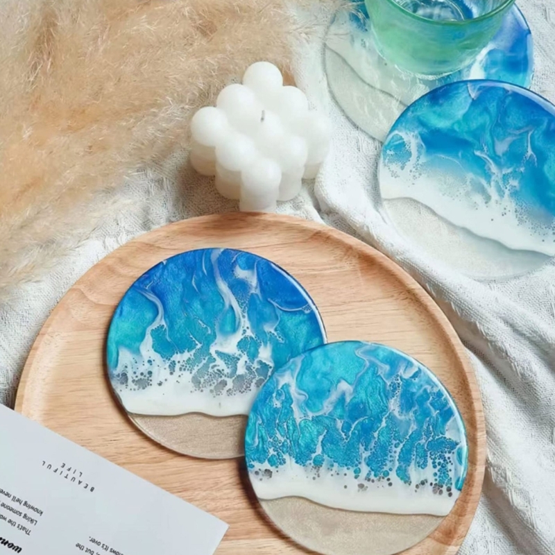 ถาดรองแก้วเรซินรูปร่างทรงกลมถา - Coaster Mold Round บทวิจารณ์และราคา