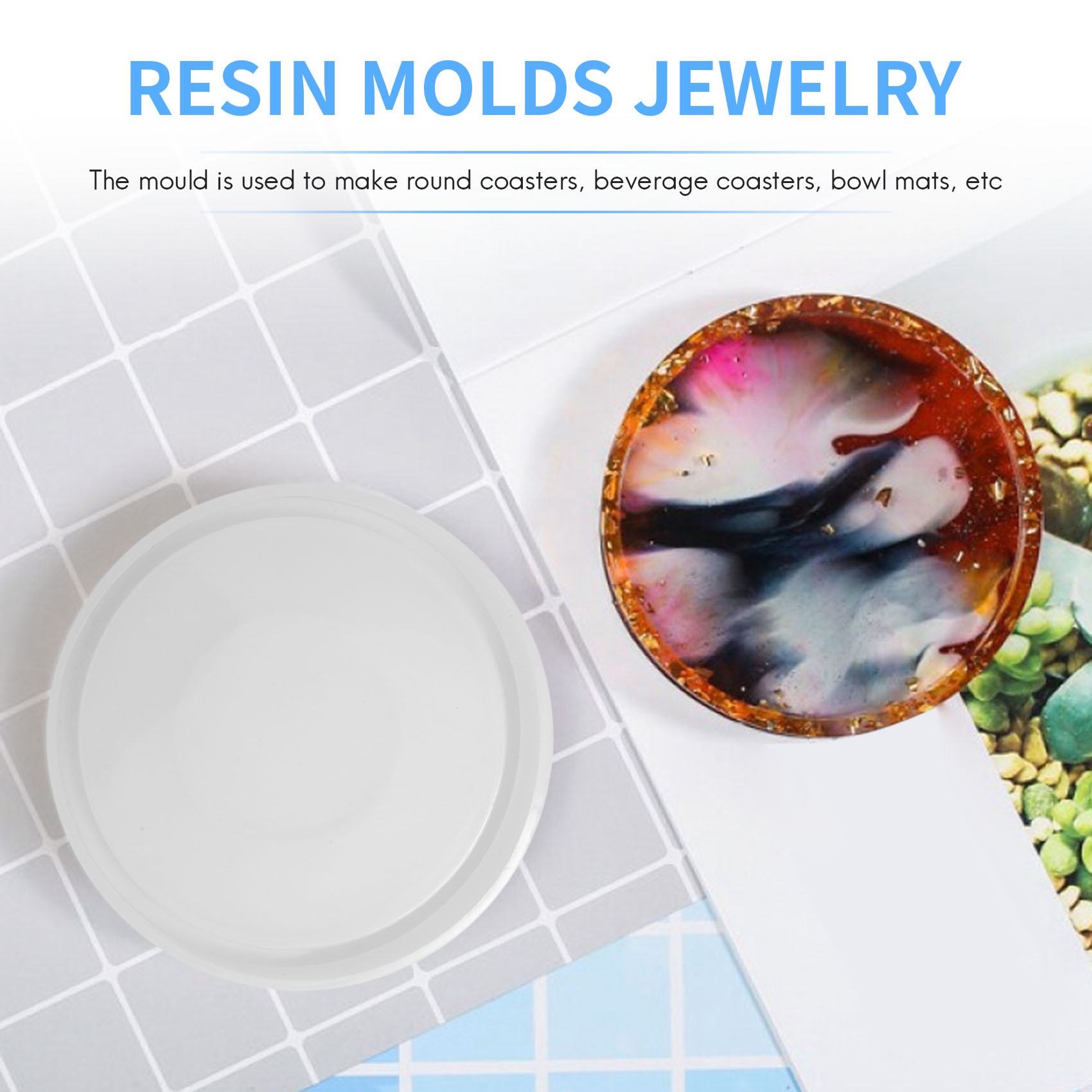 แม่พิมพ์ซิลิโคนทรงกลมขนาดใหญ่ส - Coaster Mold Round บทวิจารณ์และราคา