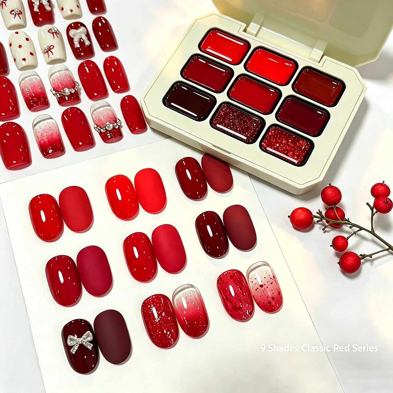 9 สี เจลทาเล็บสีแดงคลาสสิกแบบท - Resin Glitter Pack บทวิจารณ์และราคา