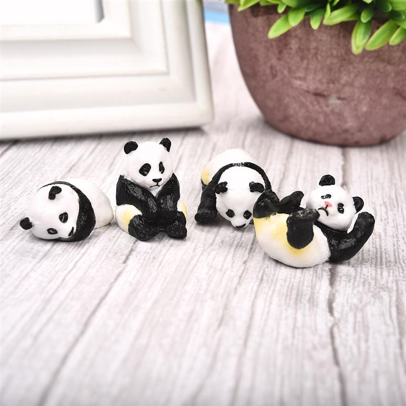 4ชิ้น/เซ็ตตุ๊กตาแพนด้าน่ารักมอ - Terrarium Moss Art บทวิจารณ์และราคา