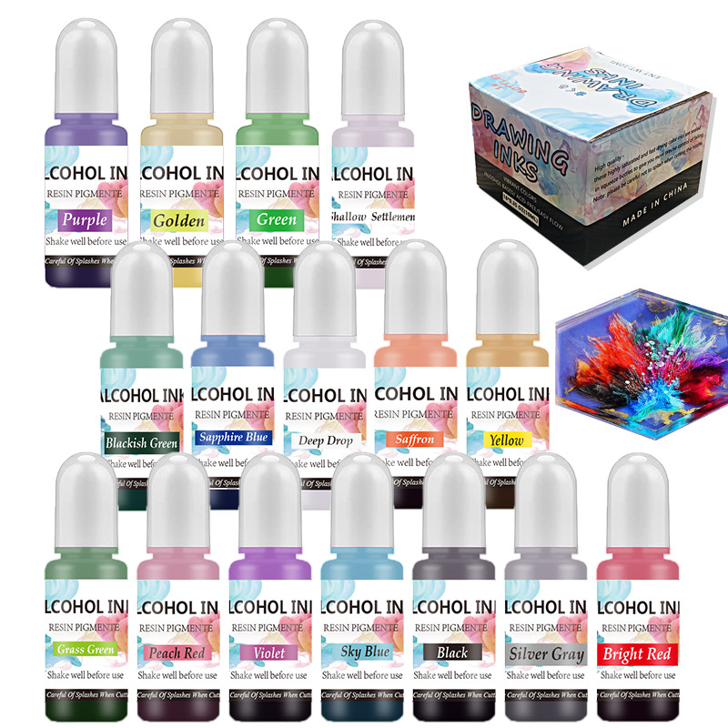 ชุดหมึกแอลกอฮอล์แขนเม็ดสีเรซิน - Resin Dye Alcohol บทวิจารณ์และราคา